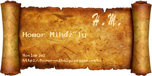 Homor Mihály névjegykártya