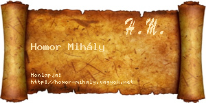 Homor Mihály névjegykártya