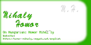 mihaly homor business card